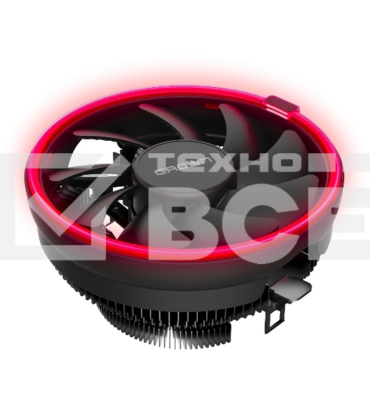 Кулер для процессора Crown CM-1150PWM RED v2 черный, 105 мм, алюминий, 1800 об/мин, 26.3 дБ, 4 pin, 115 Вт, 70 мм
