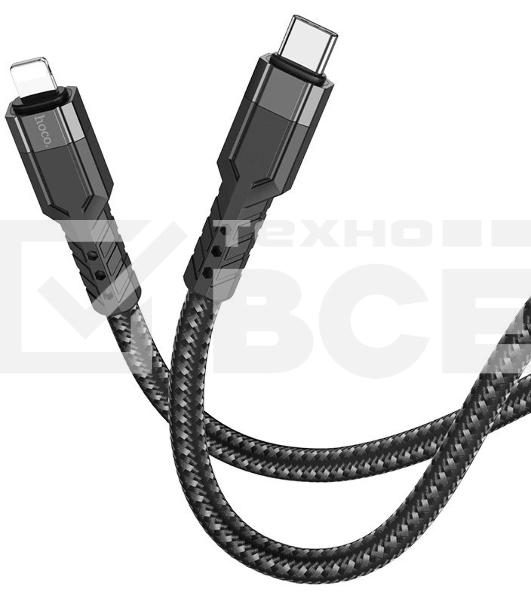 Кабель Hoco U110 iP PD USB Type-C (m)-Lightning (m) 1.2м черный коробка
