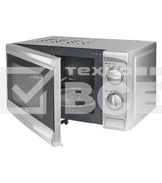 Микроволновая печь BBK 20MWS-707M/S серебро, 20 л, 700 Вт, поворотный механизм