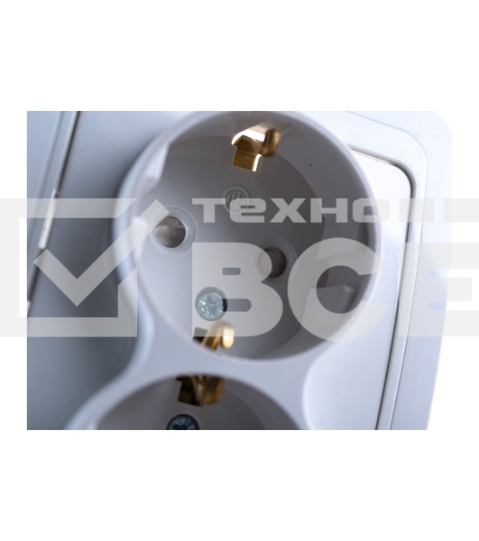 Розетка 2-м CLASSICO защ. шторки с заземл. 2128x бел. ASD / IN HOME 4690612000985