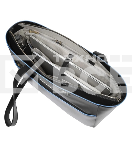 Деловая сумка женская с отделением для ноутбука Piquadro Blue Square BD6680B2/N натур.кожа черный