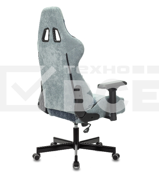 Кресло игровое Бюрократ VIKING 7 KNIGHT BL FABRIC синий текстиль/эко.кожа крестовина металл/пластик