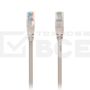 Патч-корд Smartbuy (K-09100-50) литой UTP Кат.5e 10м серый