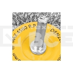 Щетка для дрели Denzel 75 мм, плоская, со шпилькой, нержавеющая витая проволока, фото4