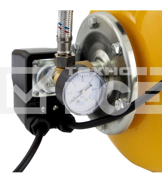 Насосная станция Denzel PS1100С 1100 Вт, 4500 л/ч, ресивер 24 л, подъем 46 м, чугун