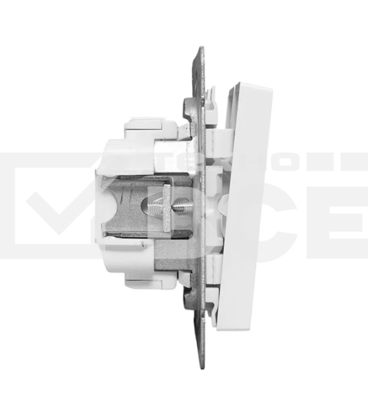 Механизм выключателя EKF UP1-SWW-21 двухклавишный, проходной, белый Эпика