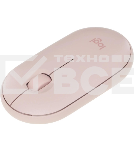 Мышь беспроводная Logitech Pebble M350 розовый, 1000 dpi, радиоканал, Bluetooth, USB, кнопки - 3