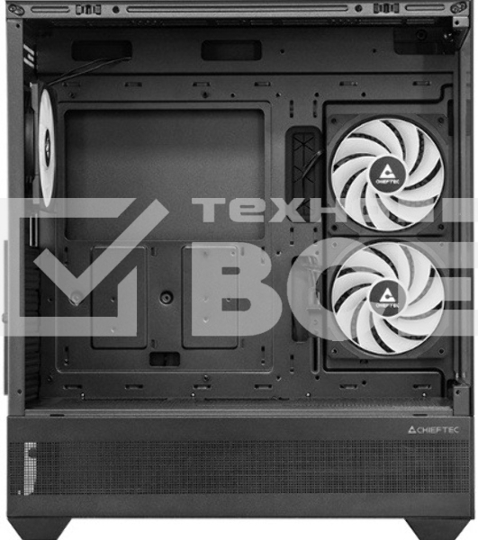 Компьютерный корпус Chieftec Vista черный без БП ATX 3x120мм 1xUSB2.0 1xUSB3.0 1xUSB3.1 audio bott PSU