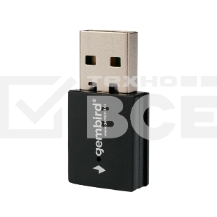 Сетевой адаптер WiFi+Bluetooth Gembird WNP-UA-018 двухдиапазонный мини, 600 Мбит, USB, 802.11b/a/g/n/ac