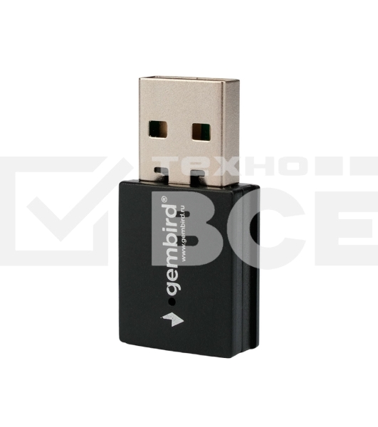 Сетевой адаптер WiFi+Bluetooth Gembird WNP-UA-018 двухдиапазонный мини, 600 Мбит, USB, 802.11b/a/g/n/ac