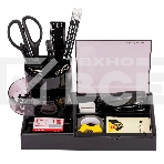 Настольный набор Deli E38254 (16 предметов) пластик, черный, фото 1