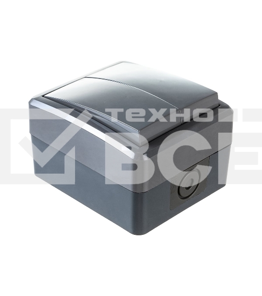 Выключатель двойной IP54, 10АХ-250В, 11-1404-03, ОУ, Эксперт, серый (16/160/2560) Б0020676 ЭРА