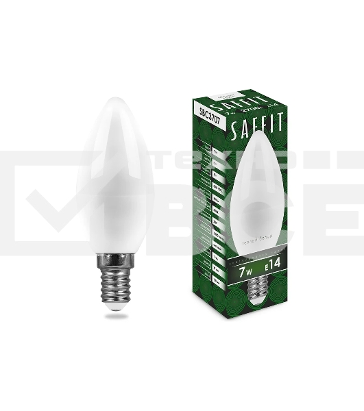 Лампа светодиодная SAFFIT SBC3707 (55030) 7 вт E14 теплый матовая свеча