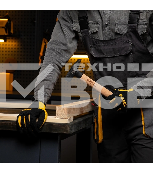 Молоток слесарный Denzel 400 г, кованый квадратный боек, буковая рукоятка