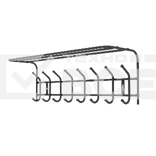 Вешалка с полкой Ника-Премиум ВП8М/Ч черная, 8 крючков