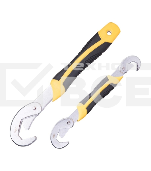 Набор универсальных самозажимных двусторонних ключей Deli DL932-2 2шт 9-22мм/23-32мм, Двухкомпонентная рукоятка