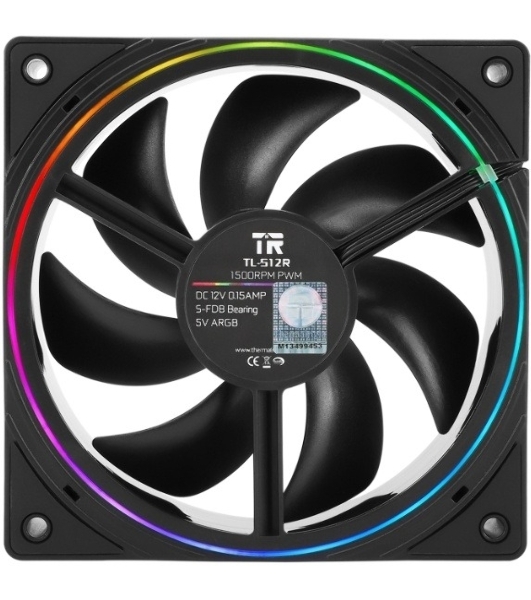 Кулер для корпуса Thermalright TL-S12R Reverse (120x120x25mm, 4-pin PWM, ARGB, 47.6CFM, 23.2dBA, 1500RPM, черный)