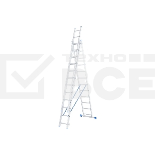 Лестница Сибртех, 3 х 12 ступеней, алюминиевая, трехсекционная