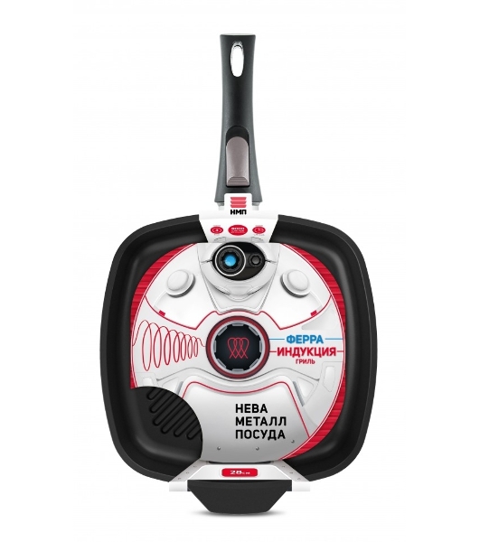 Сковорода-гриль Нева-Металл 59428G Ферра Индукция 28 см