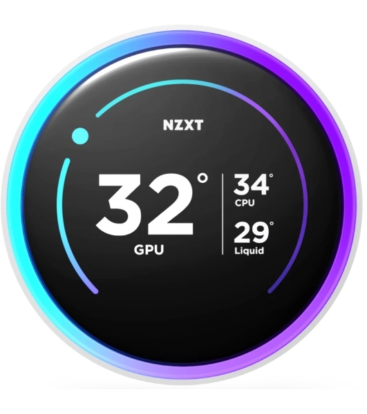 Система жидкостного охлаждения для ПК Water Cooling System NZXT Kraken Elite 360 RGB (270W, 360мм, LED temp., White, RGB/ Fans: 1xF360 RGB Core Fan, 75.12CFM, 30dBA, 2400RPM/ Pump height 65mm, 2800RPM, Rad thickness 27mm/ S: 1851, 1700, 1200, 115X, AM5, AM4)