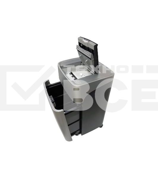 Шредер Office Kit SA375 серый/черный с автоподачей (секр.P-4) фрагменты 375лист. 42лтр. скрепки скобы пл.карты CD