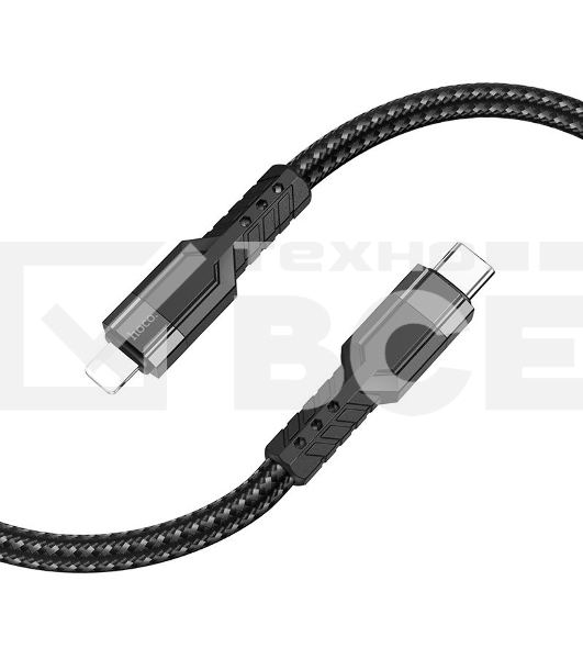 Кабель Hoco U110 iP PD USB Type-C (m)-Lightning (m) 1.2м черный коробка