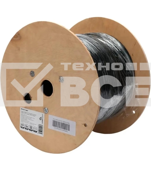 Кабель Cablexpert Россия FPC-5051E-4-CU, FTP indoor 4x2x0.51, медный, кат.5e, однож., 305м, box, серый
