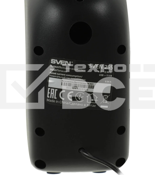 Колонки чёрные Sven 255 (2x3W, RGB подсветка, USB)