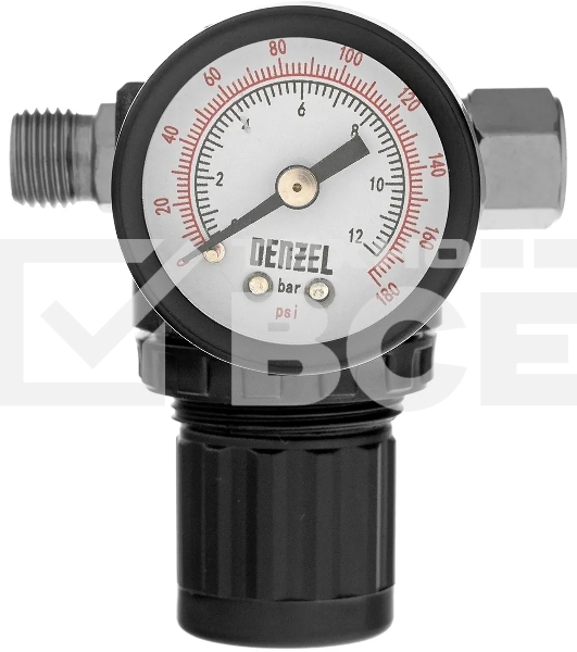 Регулятор давления с манометром Denzel R1500, 12 бар, 1/4