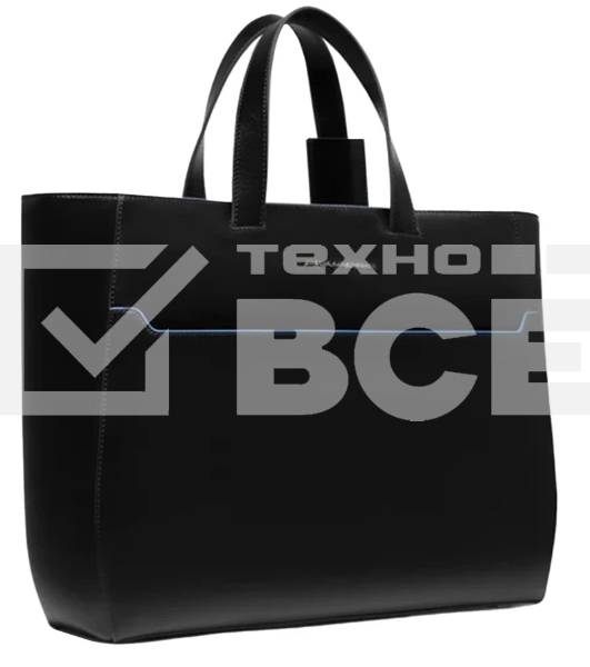 Деловая сумка женская с отделением для ноутбука Piquadro Blue Square BD6680B2/N натур.кожа черный