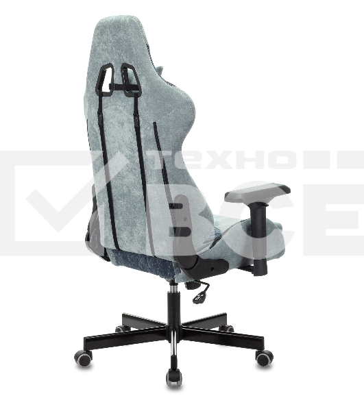 Кресло игровое Бюрократ VIKING 7 KNIGHT BL FABRIC синий текстиль/эко.кожа крестовина металл/пластик