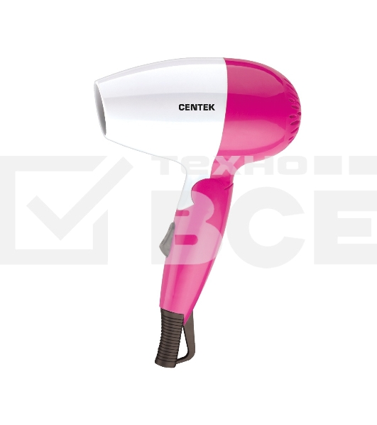 Фен Centek CT-2229 (бел/роз) 1200Вт, 2 скорости и температуры нагрева, складная ручка