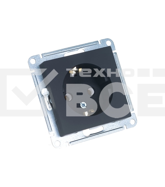 Механизм розетки 1-м СП AtlasDesign с заземл. 16А карбон SchE ATN001043