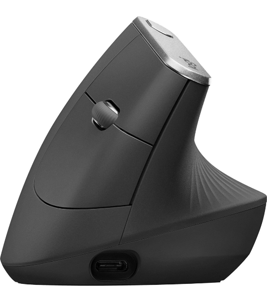 Мышь беспроводная Logitech MX Vertical черный/серебристый, 4000 dpi, радиоканал, Bluetooth, USB, кнопки - 6