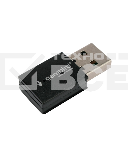 Сетевой адаптер WiFi+Bluetooth Gembird WNP-UA-018 двухдиапазонный мини, 600 Мбит, USB, 802.11b/a/g/n/ac