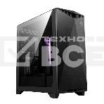 Компьютерный корпус MSI MPG GUNGNIR 300P AIRFLOW Midi Tower, EATX, 2xUSB 3.2 Gen 1, 1xUSB 3.2 Gen2 Type-C, 4x120мм PWM black Fan, 1x80мм Fan, 2x 6015 Fan, MPG PCI-E 4.0 X16 RISER CABLE, Tempered Glass Window, фото 1