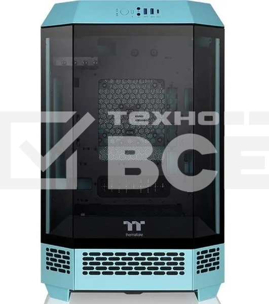 Компьютерный корпус Thermaltake The Tower 300 Turquoise голубой без БП miniITX 7x120mm 5x140mm 2xUSB3.0 audio bott PSU