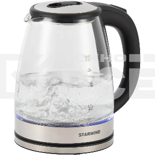 Чайник электрический Starwind SKG4777 1.8л. 2000Вт черный/прозрачный (корпус: стекло)