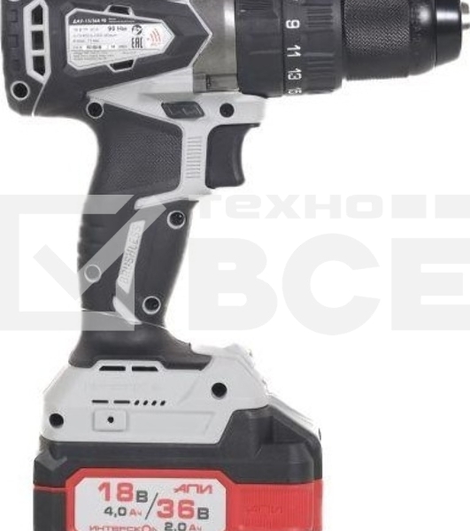 Дрель-шуруповерт аккумуляторная INTERSKOL DAU-13/36V 90