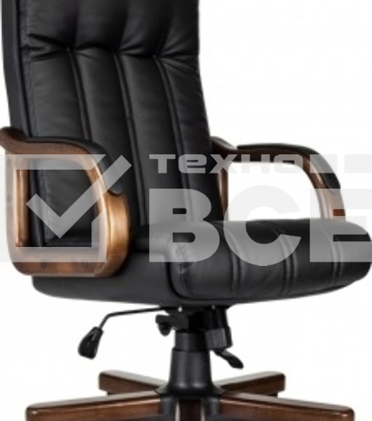 Кресло руководителя Бюрократ T-9932Walnut черный, эко.кожа, крестов. металл/дерево