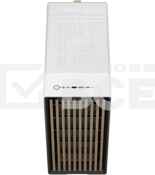 Компьютерный корпус без блока питания Case Fractal Design North TG Clear Tint, Midi-Tower, 2x140мм, 2xUSB-A 3.2 + 1xUSB 3.2 Type-C ATX, mATX, mITX Wood panel, Chalk белый