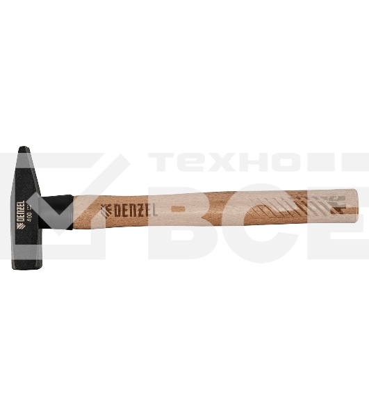 Молоток слесарный Denzel 400 г, кованый квадратный боек, буковая рукоятка