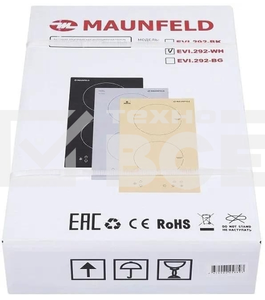 Индукционная варочная панель Maunfeld EVI.292-WH, конфорок: 2 шт., закаленное стекло, независимая, белый