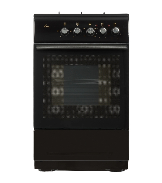 Плита комбинированная Flama RK 2201 B коричневый, конфорок 4 шт, духовка 50 л, 50 см x 85 см x 60 см