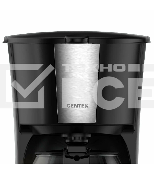 Кофеварка капельная Centek CT-1149 черный/сталь, исп. кофе - молотый, 1.2 л, 980 Вт.