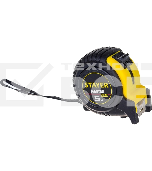 Рулетка Stayer MASTER 5м / 25мм в ударостойком обрезиненном корпусе 34025-05-25
