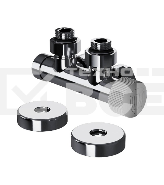 Узел нижнего подключения термостатический угловой Royal Thermo Design Pro 15мм М30х1,5 (Хром)