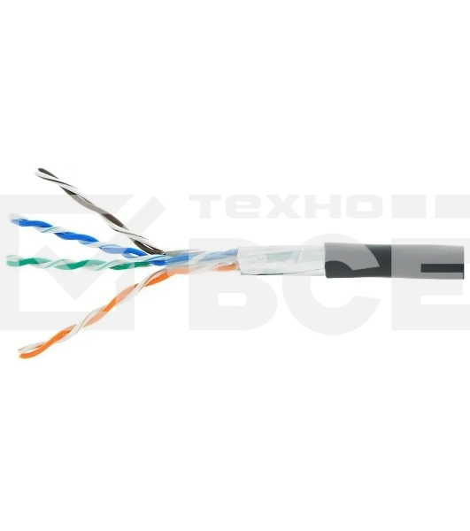Кабель Cablexpert Россия FPC-5051E-4-CU, FTP indoor 4x2x0.51, медный, кат.5e, однож., 305м, box, серый