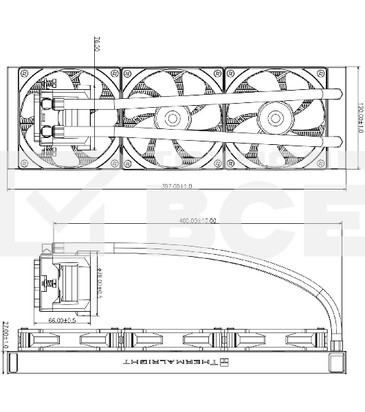 Система водяного охлаждения Thermalright Core Vision 360 ARGB Soc-AM5/AM4/1200/1700/1851 черный 4-pin 28.1dB Al LCD Ret (C-VISION-360-BL-ARGB)