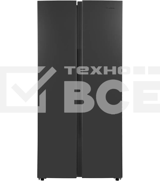 Холодильник Hyundai CS45082F нержавеющая сталь двухкамерный 270/180л морозилка снизу, No Frost, Side by Side
